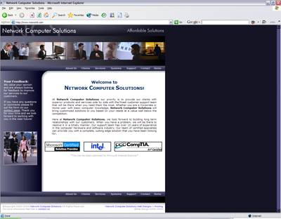 Screenshot Of Work Done For Network Computer Solutions